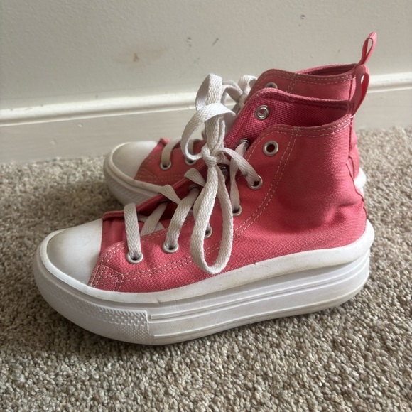 Converse Kids Chuck Taylor All Star Move Platform High Top Sneaker Size 13 Pink - Picture 3 of 7